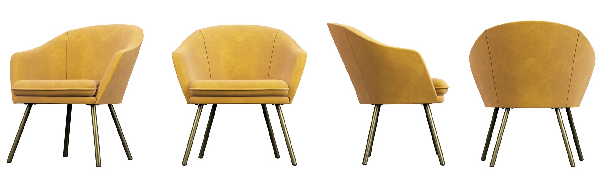 Modern furniture minimalism chair stylish cutout white backgrounds 3d rendering