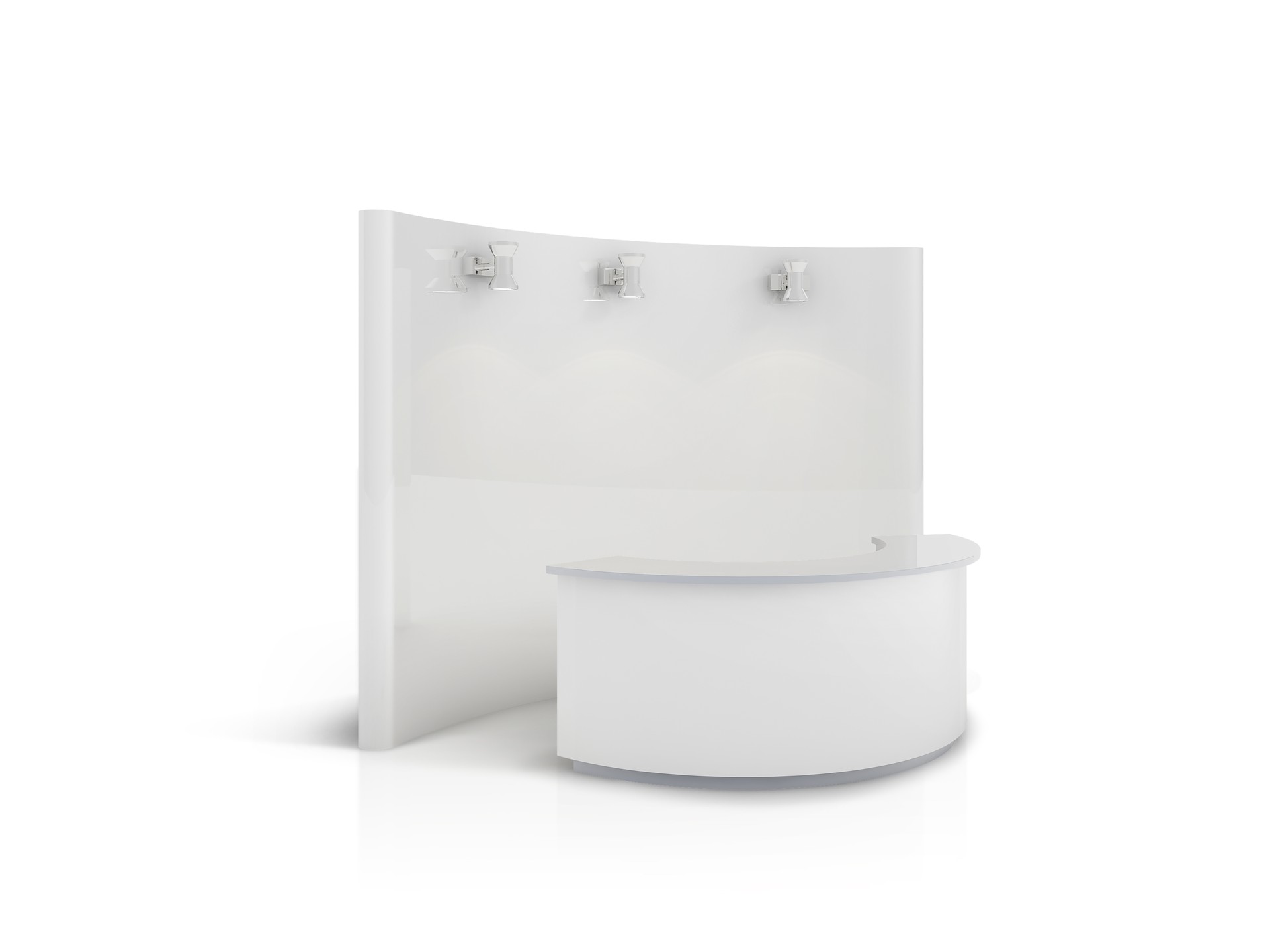 Exhibition Display Stand Mockup: 3D Rendering on Isolated Background
