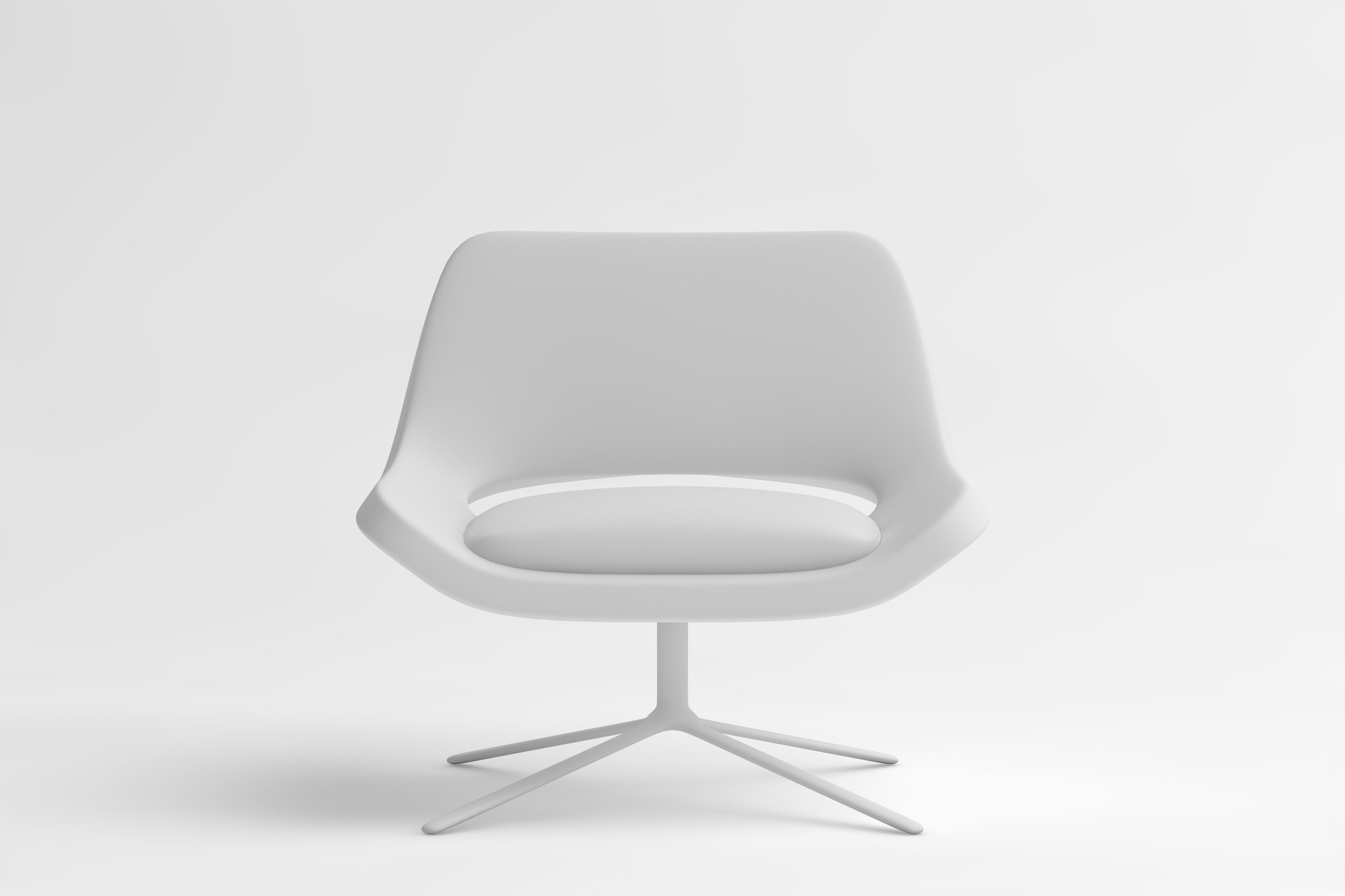White office chair on white background. minimal concept idea